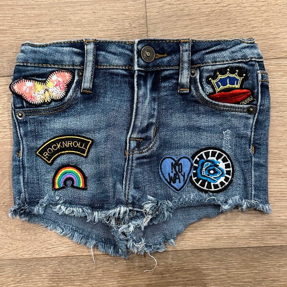 Hudson Jeans Kids Denim Shorts with Colorful Patches
